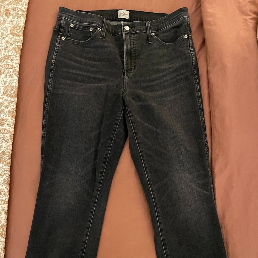 J Crew Charcoal/Dark Gray Frayed Hem Jeans